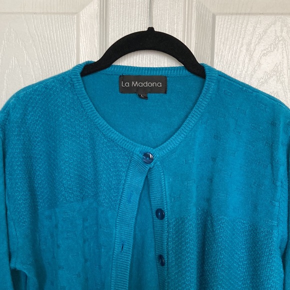 Vintage teal cardigan - Picture 4 of 5